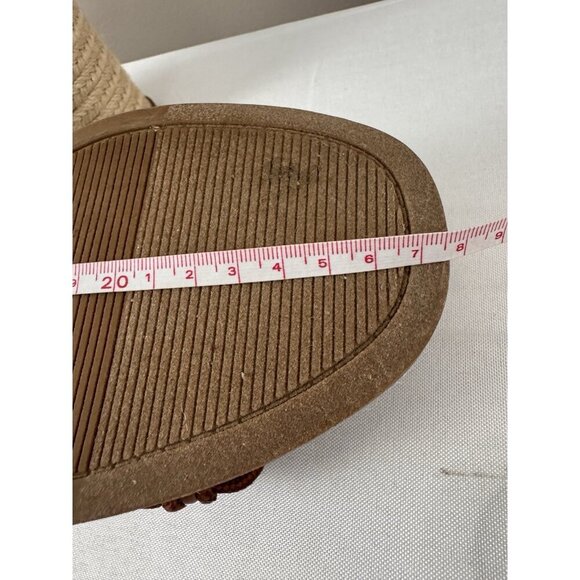 Y2K Brown Platform Sandals 10 Braided Strap Chunky Heel Boho Indie Coastal - Picture 14 of 15